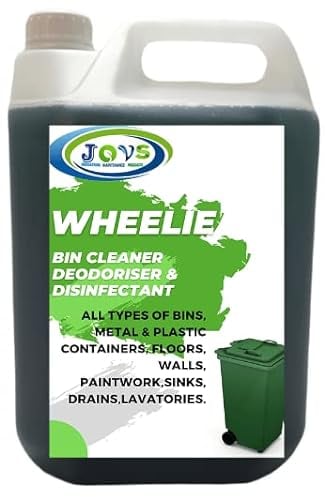 JOVS Wheelie Bin Cleaner Disinfectant & Deodorizer Floral 5L - For Outside Bins Plastic Containers Floors Walls Paintwork Sinks Drains | All-Purpose Odour Remover & Freshener.