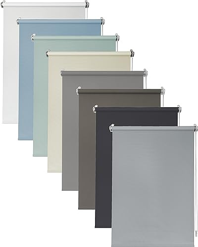 Deco4Me Thermo Verdunklungsrollo ohne Bohren (140 x 160 cm, Hellgrau (Blackout)) - lichtundurchlässig & wärmeisolierend - Thermrollo, Abdunkelungsrollo, Klemmrollo Verdunkelung (Stoffbreite 136 cm)