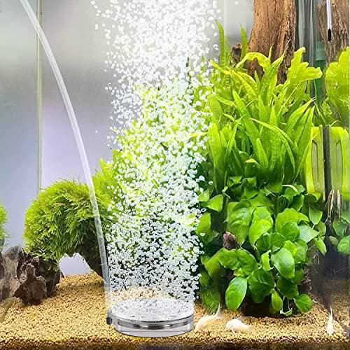 hygger Aquarium Air Stone, Aquarium Bubbles Air Stone, 80MM Fish Tank Oxygen Stone Ultra Silent Deep Dissolving Oxygen Diffuser Kit with Air Tube for Aquarium Fish Tank and Hydroponic