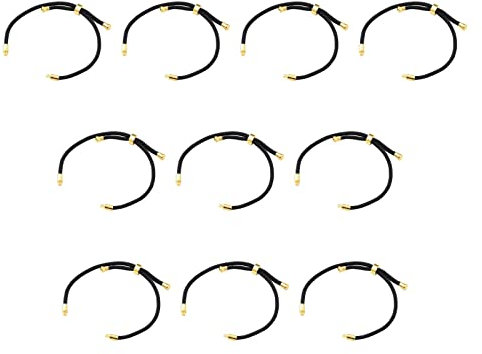 SM SunniMix 10 pcs Cordon pour Bracelet Coulissant Bracelets coulissants réglables Bracelet de Cordon torsadé Faisant des Accessoires de Bracelet à bricoler soi-même, Auréat Noir
