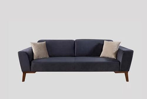 Sofa 3 Sitzer Blau Wohnzimmer Set Design Möbel Italienischer Stil Neu