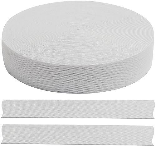 AERZETIX - C67535 - Flaches geflochtenes Gummiband 10 Meter - Breite 20 mm - Polyester + Latex - Farbe weiß