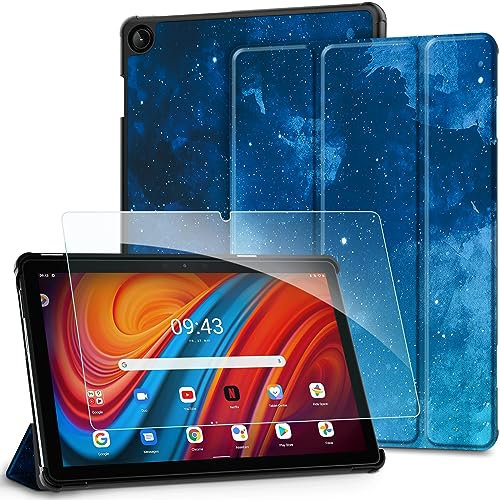 EasyAcc Cover Custodia Compatibile con Lenovo Tab M10 (3a generazione) 10.1 Pollici 2022 con Funzione Leggio Auto Sleep/Wake Up Funzione Slim Custodia, stella blu