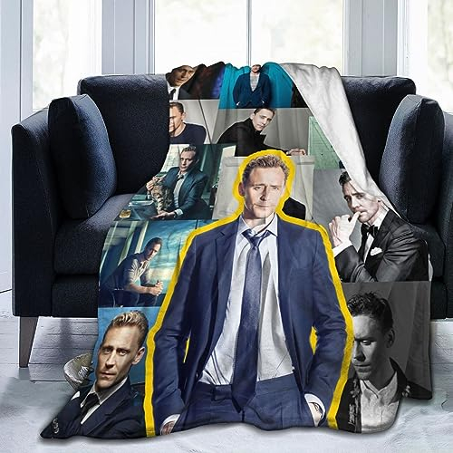 LJYHLAA Super weiche Flanelldecke Tom Hiddleston, Überwurf, Camping, kaltes Kino oder Reisen, Geschenk für Ihre Familie und Freunde, für Bett, Sofa, 127 x 101 cm