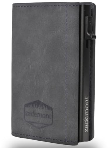 Zademont Geldbörse Herren mit Münzfach | Portmonee | Slim Wallet mit Kartenetui | Geldbeutel zum Verschenken | Elegante Brieftasche (Mit Münzfach, Dark Blue)