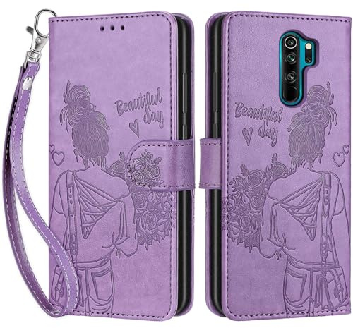 SIENIANLINE Cover per Xiaomi Redmi Note 8 Pro PU Pelle Custodia Flip Viola | Custodia flip in pelle PU, Chiusura magnetica, Supporto regolabile, Scomparti schede, Protezione totale per Redmi Note 8 Pro