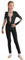 FEESHOW Mädchen Ganzanzug Ballettanzug Langarm Gymnastikbody Glitzer Strass Mesh Patchwork Tanz Trikot Kinder Sport Jumpsuit Eng Schwarz 146-152