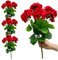 Hintyne Rote Künstliche Geranienblumen 4 Stück 35,6 cm Uv Beständig Künstliche Geranien Für Den Außenbereich Lichtbeständig Realistische Geranienpflanzen Für Hochzeit Zuhause Party Dekoration