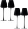 INTIRILIFE 4x Wein Glas mit modernem Design in Schwarz - 500 ml Füllmenge - Weißwein Rotwein Glas Kelch Spülmaschinenfest Kristallglas stoßfest