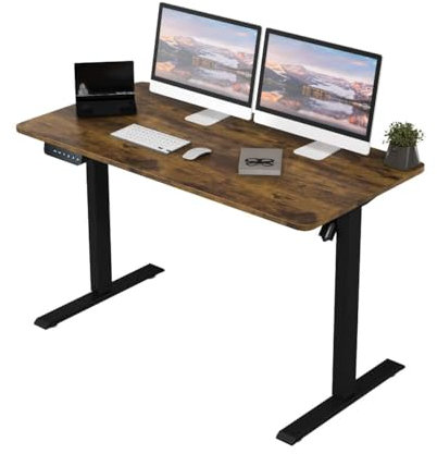 Panana Bureau Assis Debout, Bureau Réglable en Hauteur Électrique, 3 Hauteurs de Mémoire pour Travailler (Brun, 120 x 60 cm), BOCD056DE