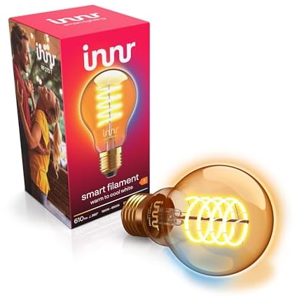 innr Zigbee E27 Smart Lampe, funktioniert mit Alexa und Hue* (Bridge erforderlich), Filament LED Glühbirne, Warmweiß bis Kaltweiß, Dimmbar, Smart Home Lampe, 610lm, 1-Pack