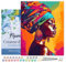 Figured'Art Peinture par Numéro Adulte avec Cadre Dame africaine lumineuse - Activité Manuelle Kit de Loisir Créatif DIY Numéro d'Art Complet - 40x50cm toile tendue sur châssis