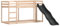 vidaXL Etagenbett, Stockbett mit Rutsche Leiter ohne Matratze, Kinderbett mit Rausfallschutz, Spielbett Bett, 90x200cm Massivholz Kiefer