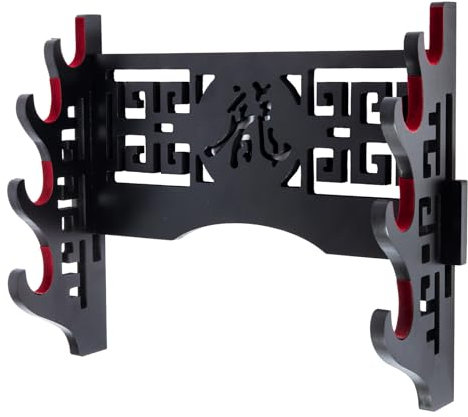 Ljxquisite Wall Mount Sword Holder - Velvet Padded Katana Stand Samurai Rack Samurai Sword Display Rack Wand Wakizashi Sword Stand Zoro Animation Sword Display (Dragon 4-Tier)
