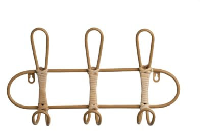 Romimex Porte-manteau mural en osier naturel 40 x 21 x 8 cm