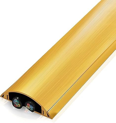 ZEJGLZRZ Kabelkanal 2x1m Kabelkanal, dekorative Kabelabdeckung, halbrunde Kabelabdeckung, elektrischer Kabelkanal, wandmontierte Kabelabdeckung für TV-Kabel, einfaches Verstecken-Gold||5#