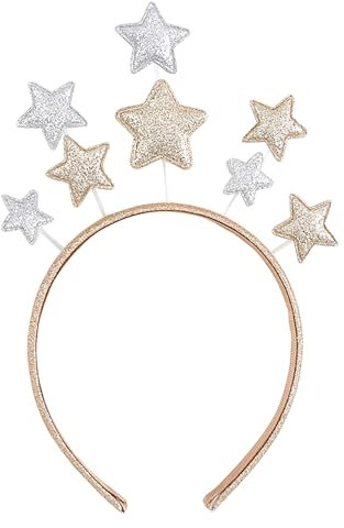 HFMYGS Weihnachten Glitter Star Headband, Glitzer Sterne Silber Gold Stirnband Für Damen Mädchen, Weihnachten Haarschmuck Haarband, Weihnachten Party Haarbänder Für Frauen, Weihnachten Festival