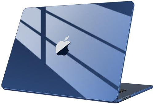 Fintie Hülle Kompatibel mit MacBook Air 15 Zoll M4 M3 M2 A3241 A3114 A2941 (2025-2023), Ultradünne Hartschale Schutzhülle Snap Case Kompatibel mit MacBook Air 15 Retina (Kristall Mitternacht)