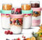 ComSaf 480mL Overnight Oats Jar with Lids, 4 Pack 16oz Breakfast Pots, Dual-Layer Glass Containers with Lids for Dry-Wet Separation, Cereal on the Go Container for Fruit Nut Cereal Salad Dessert