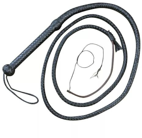Frusta a 12 trecce, in vera pelle, stile Indiana Jones, lunghezza 2,4 m, con design classico
