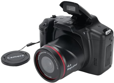 Camera Digitale 1080p, Teleobiettivo Digitale 16x 16x Fotocamera Digitale per Fotografia, Fotocamera Anti Shake Vlogging con Flash, Schermo da 2,4 Pollici