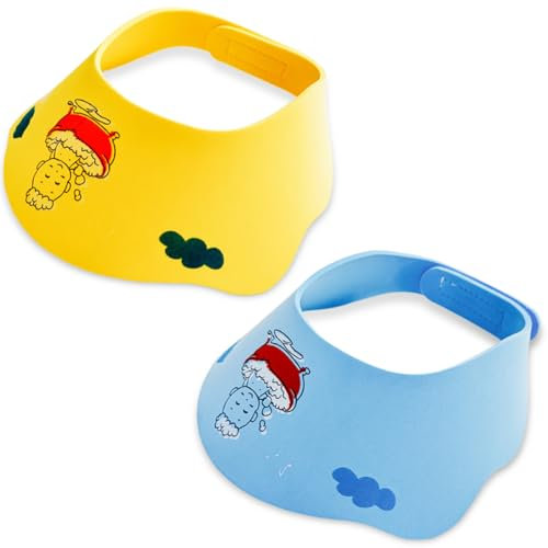 NJCXOLA 2 confezioni cuffia da bagno per bambini protezione occhi e orecchie cuffia da doccia regolabile in silicone cappello da sole cuffia per shampoo bambini