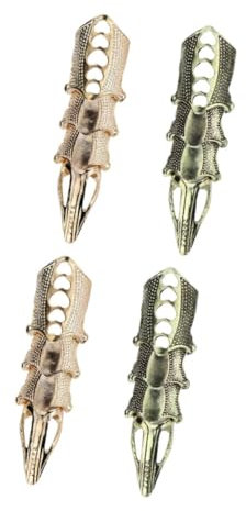 PACKOVE 4pcs Metal Joint Ring Creative Alloy Finger Rings Safe Halloween Bendable for Women