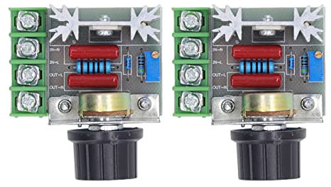2pcs 2000W 220V AC SCR -Spannungsregler Einstellbarer Motordrehzahlregelmodulknopf Potentiometer