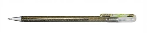 Pentel K110 Hybrid DualMetallic Gel Rollerball, 1.0mm Tip, Silver/Metallic Copper & Green (Single Pen)
