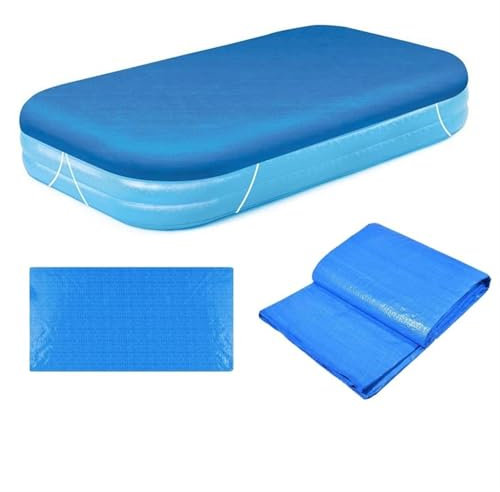 FonHNDG 1 Stück Schwimmbadabdeckung Rechteckige Solar Sommer wasserdichte Poolwanne Filmrahmen Aufblasbares großes Schwimmbadzubehör für Pool, Garten(262x175cm)