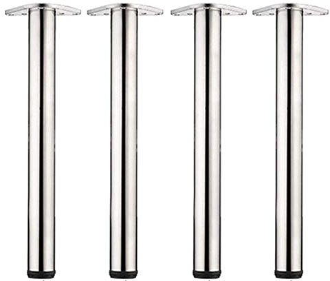 NIHUJALE Verstellbare Möbelbeine, Verstellbare Tischbeine aus Stahl for Frühstücksbar/Schrank/Möbel, 90 cm, Silber-Finish(Silver,23.6In/60Cm)