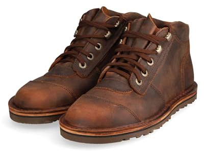 JIM GREEN Afrikanische Ranger-Stiefel für Herren, Schnürschuh, wasserabweisend, Vollnarbenleder, Arbeits- oder Wanderstiefel (Bronco, Größe 45)