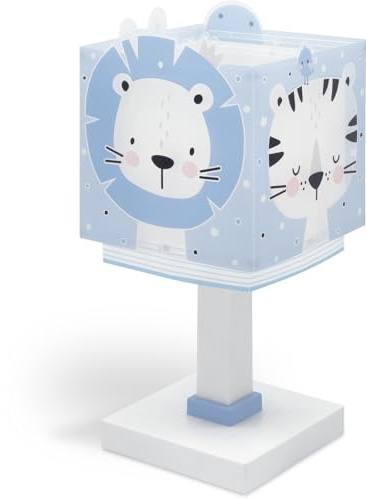 Dalber Kinder Tischlampe Baby Jungle Blau Dschungeltiere 63111NT G4 LED | Nachtlicht; 4W LED; Glühbirne enthalten