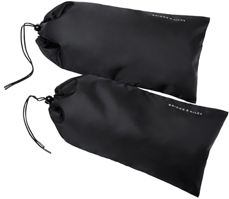 Briggs & Riley Shoe Bags for Travel - Shoe Covers for Men & Women, Luggage Storage Accessories for Packing in Suitcase, Drawstring for Secure Fit - Travel Essentials, Black (Pack of 2)