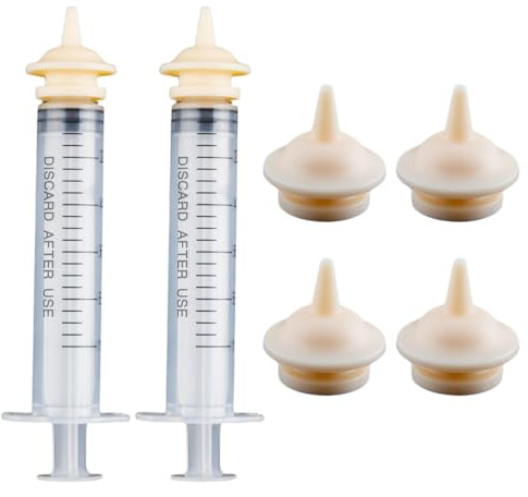 wellrun 8pcs Silicone Pet Nursing Kit,6 Short Nipples & 2 pcs 10ml Feeding Syringes,Reusable for Kittens Puppies, Rabbits,Squirrels,Hamster