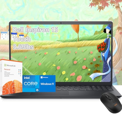 Dell Inspiron 15 Touchscreen Laptop Intel Core i5-1334U -15 FHD Touch -Office 365-16GB RAM -1TB SSD -Windows 11 -Laptop Computadora- Lavoro Business College Student - 1,6 kg Luce