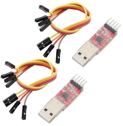 DEWOTHV CP2102 Módulo USB a Serie Compatible con 3,3 V y 5 V Convertidor USB a TTL Adaptador UART para Arduino Depuración de y Descarga de STC con Cable Puente(Paquete de 2)