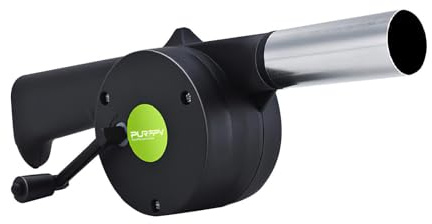 Kurbelventilator Fire Blower - Ventilator 24,5x7x7 cm, ABS Edelstahlgehäuse, Handkamin und Campingkocher | Gebläse mit Kurbel für Bienen-Grill