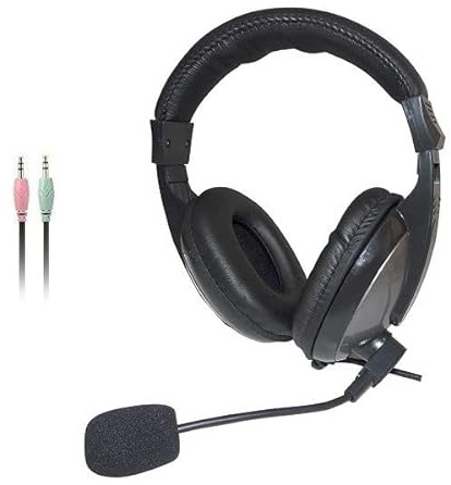 WEB world electronic business Cuffie Cablate con Microfono Condensatore Jack 3.5mm Driver 40mm Audio Stereo Cavo Telato Imbottite - Grigio