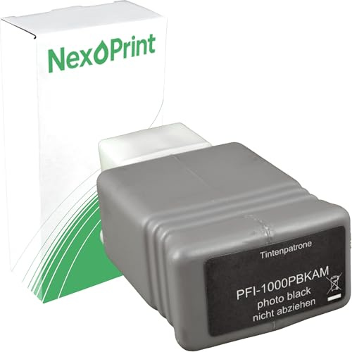 NexoPrint PFI-1000PBK Foto schwarz Druckerpatronen kompatibel mit Canon imagePROGRAF Pro 1000 - Hohe Ergiebigkeit