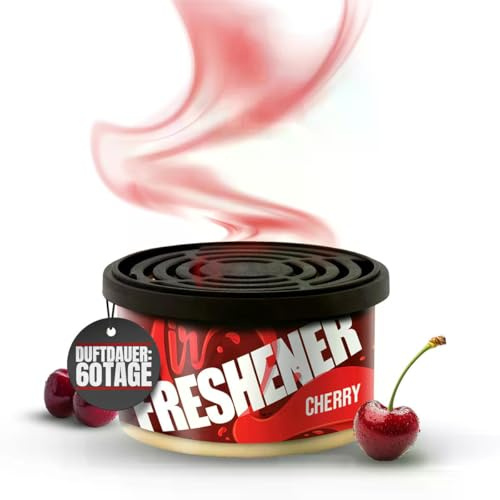 ShinyChiefs Duftdose Cherry - Autoduft mit Kirsch-Geruch - 42 Gramm | Premium Lufterfrischer und Auto Parfüm für den Innenraum, neutralisiert Gerüche im Auto, hochergiebig