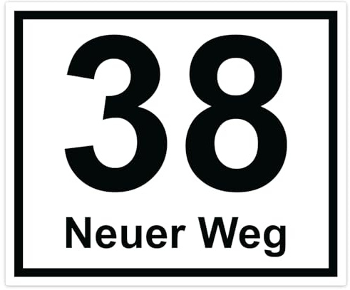 Personalisierte Mülltonnenaufkleber 4er Set – Wetterfest & UV-beständig – Mit Hausnummer & Straßenname – Selbstklebende Vinyl Sticker für Mülltonnen & Abfalltonnen