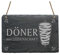 Schiefertafel « DÖNER AUS LEIDENSCHAFT » Schild mit Motiv Dönerspieß - Türschild Dekoschild - Kebab Imbiss Bistro Grill Kiosk