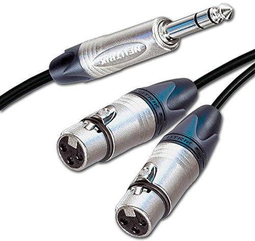 Neutrik TRS Jack Split to 2x Dual Female XLR Leads. Balanced Duplicator Cable (10m)