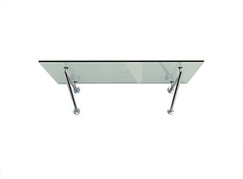 Glaszentrum Hagen - Glasvordach Vordach Pavillion Türvordach Markise Haustürvordach VSG-Glas inkl. Edelstahlhalter (Typ - V, 200x90cm)