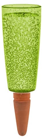 Scheurich Wasserspender Copa XL | 3X Grün | 500 ml Füllmenge | Bewässerungskugel klein mit Ton Fuß | Wasserspender Pflanzen und Blumen Terrakotta Stiel
