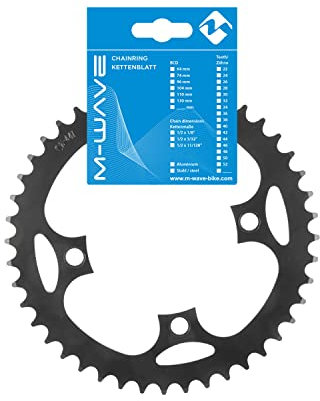 M-Wave Unisex-Adult PD-R4-S E-Bike Kettenblatt, für 1/2 x 3/32 & 11/128 Ketten, für Brose, Bosch, Shimano…, Lochkreis 104 mm, Schwarz, 20 x 20 x 1 cm