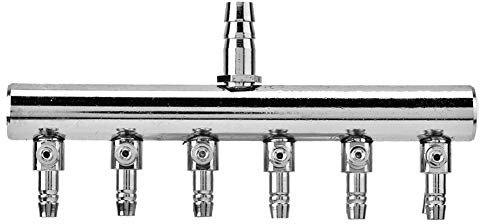 Réservoir de Poissons Répartiteur de débit d'air en Acier Inoxydable Vanne de régulation d'air d'aquarium(6 Voies)