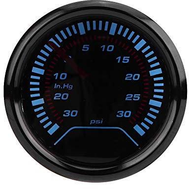 Reloj Medidor De Presión Turbo 52mm, Manómetro De Boost para Automóvil, Indicador De Presión Turboalimentado Universal Con Esfera De Humo