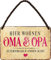 schilderkreis24 – Blechschilder Lustiger Spruch: “Hier WOHNEN OMA & Opa – ELTERNREGELN” Deko Hängeschild Türschild Hauseingang Metallschild Witziges Geschenk zum Geburtstag oder Weihnachten 18x12 cm